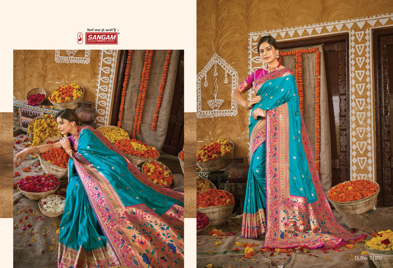 Sangam Prints Palki Paithani Silk Designer Graceful Festival Look Saree