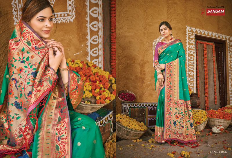 Sangam Prints Palki Paithani Silk Designer Graceful Festival Look Saree