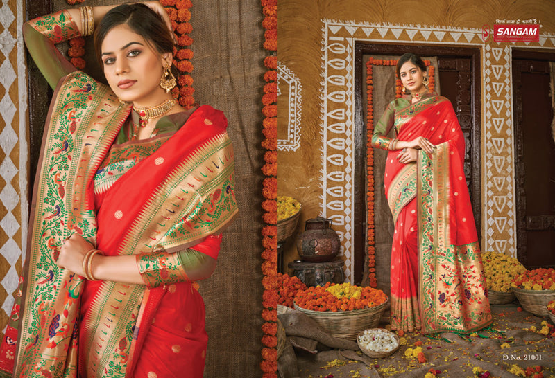 Sangam Prints Palki Paithani Silk Designer Graceful Festival Look Saree