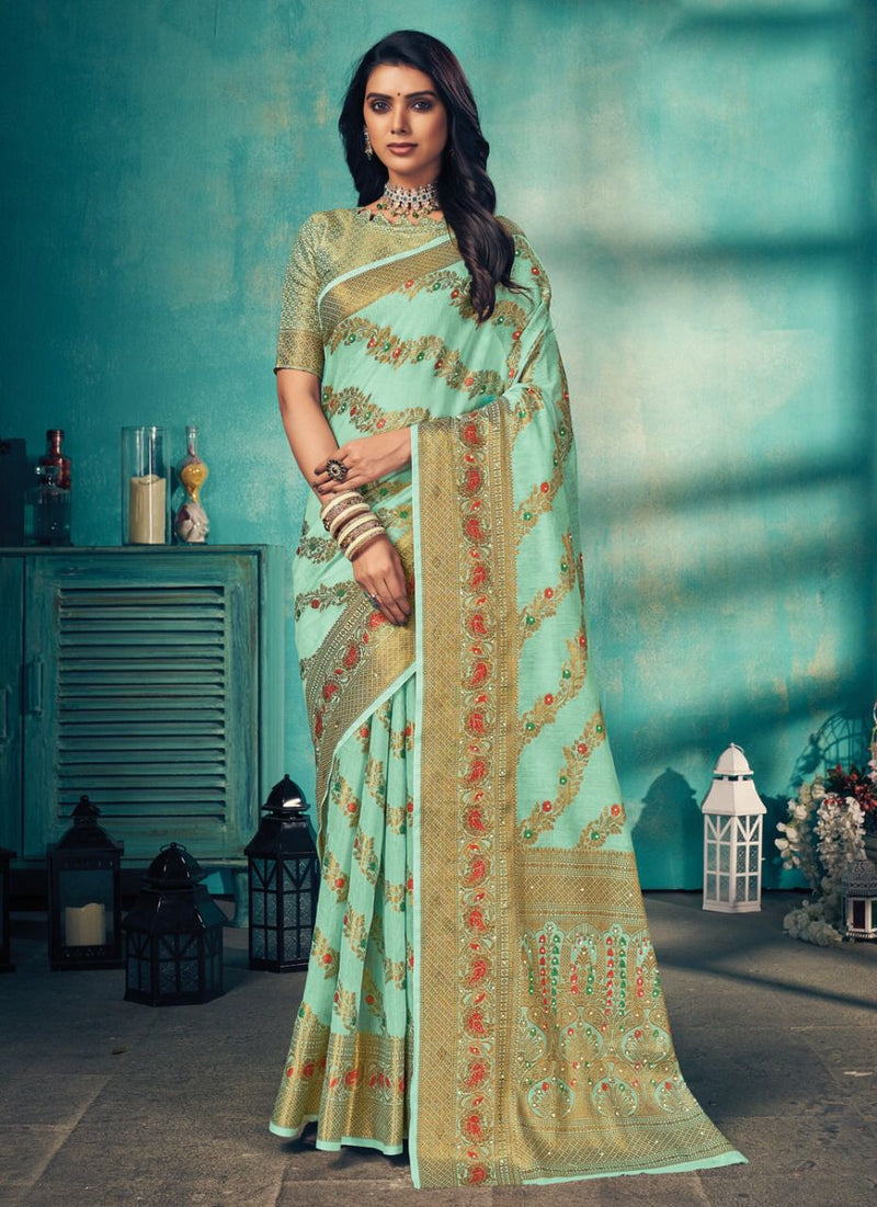 Sangam Prints Rajmahal Cotton Stylish Designer Modern Casual Wear Saree