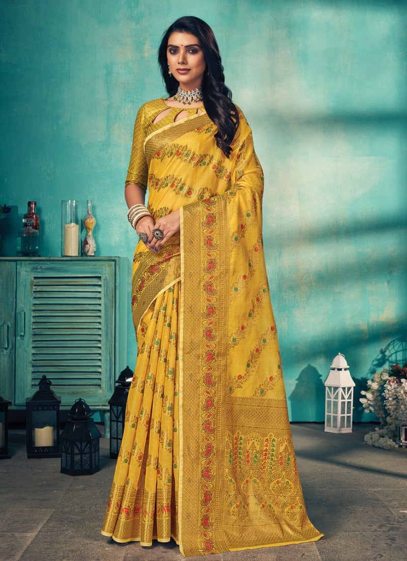Sangam Prints Rajmahal Cotton Stylish Designer Modern Casual Wear Saree