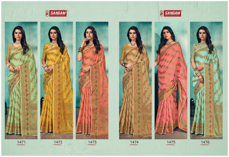 Sangam Prints Rajmahal Cotton Stylish Designer Modern Casual Wear Saree