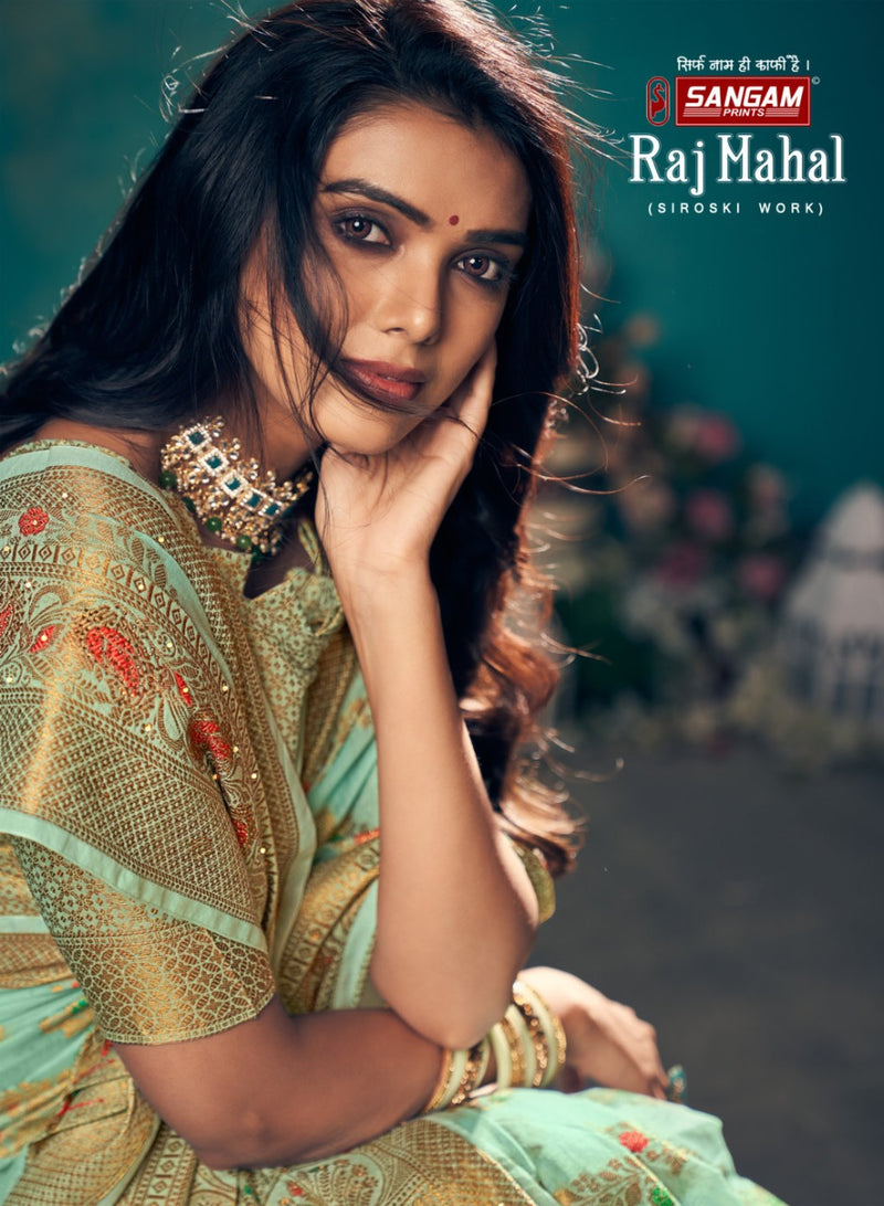 Sangam Prints Rajmahal Cotton Stylish Designer Modern Casual Wear Saree