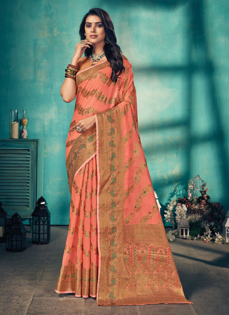 Sangam Prints Rajmahal Cotton Stylish Designer Modern Casual Wear Saree