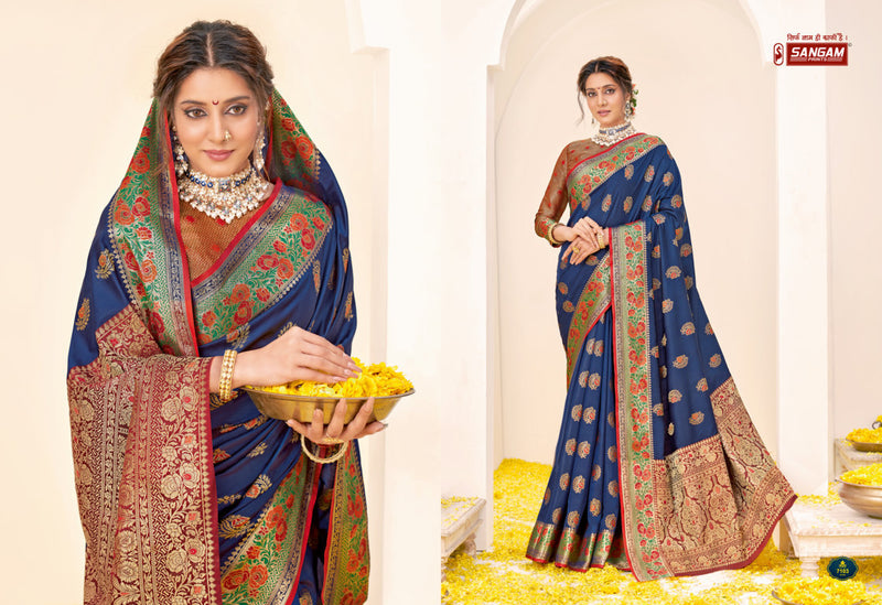 Sangam Print Rajbala Silk Stylish Designer Festival Look Sarees