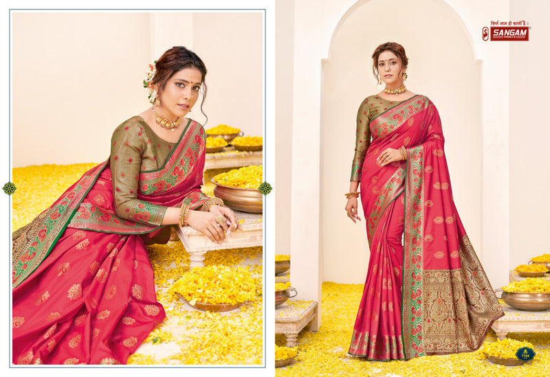 Sangam Print Rajbala Silk Stylish Designer Festival Look Sarees
