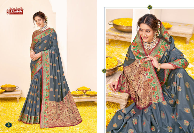Sangam Print Rajbala Silk Stylish Designer Festival Look Sarees