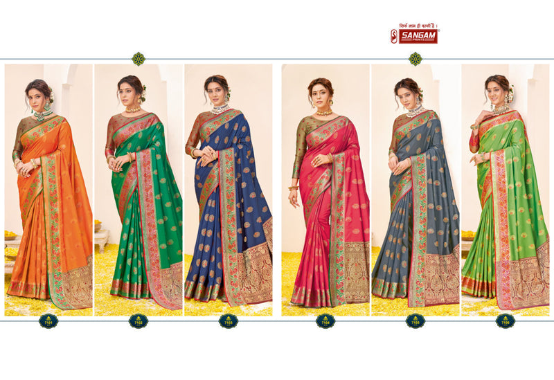 Sangam Print Rajbala Silk Stylish Designer Festival Look Sarees