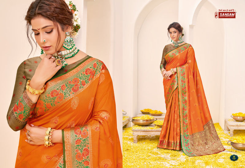 Sangam Print Rajbala Silk Stylish Designer Festival Look Sarees