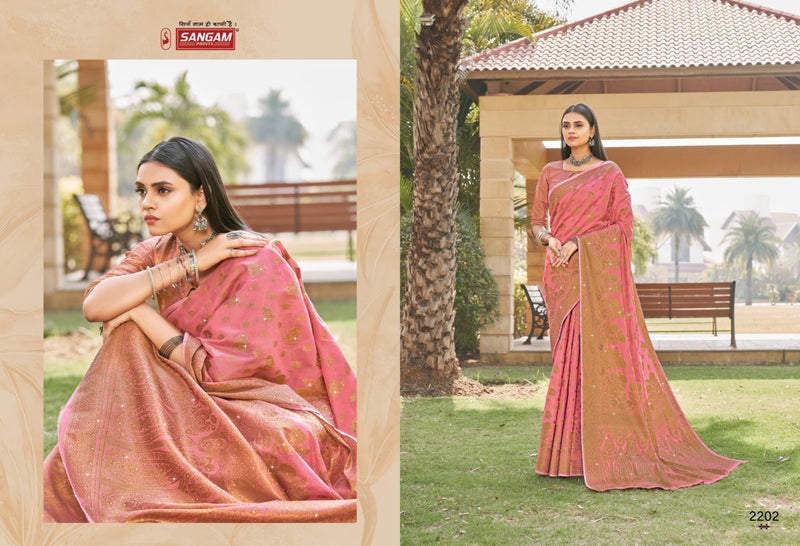 Sangam Prints Rajori Cotton Stylish Designer Festival Look Sarees