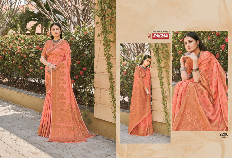 Sangam Prints Rajori Cotton Stylish Designer Festival Look Sarees