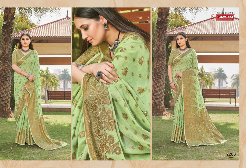 Sangam Prints Rajori Cotton Stylish Designer Festival Look Sarees