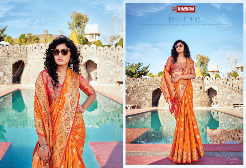 Sangam Prints Vasudha  Banarasi Silk Stylish Designer Graceful Look Festival Wear Sarees