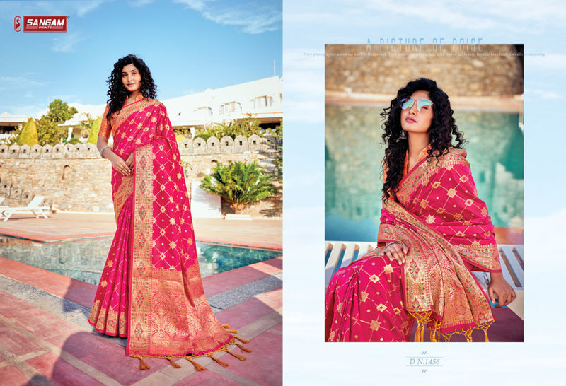 Sangam Prints Vasudha  Banarasi Silk Stylish Designer Graceful Look Festival Wear Sarees
