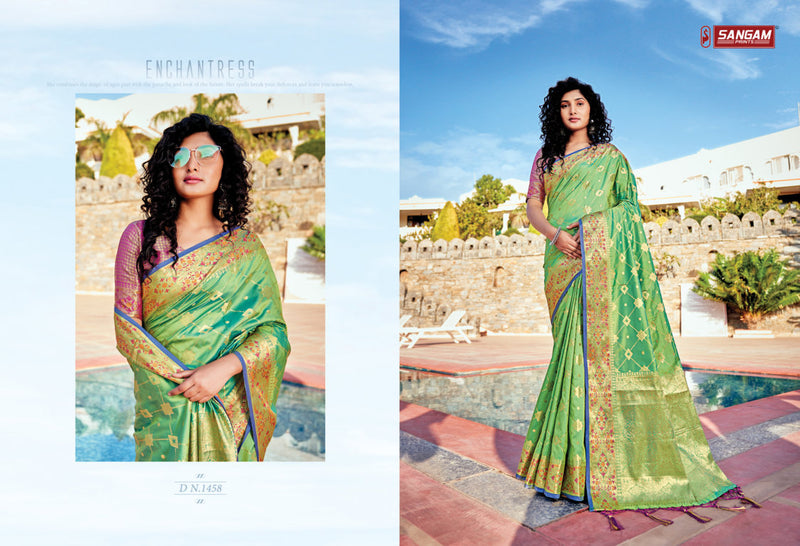 Sangam Prints Vasudha  Banarasi Silk Stylish Designer Graceful Look Festival Wear Sarees