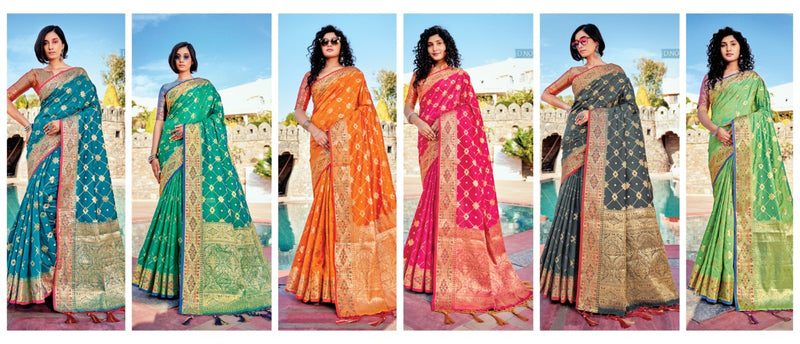 Sangam Prints Vasudha  Banarasi Silk Stylish Designer Graceful Look Festival Wear Sarees