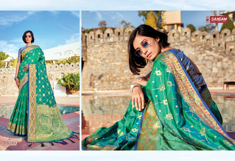 Sangam Prints Vasudha  Banarasi Silk Stylish Designer Graceful Look Festival Wear Sarees