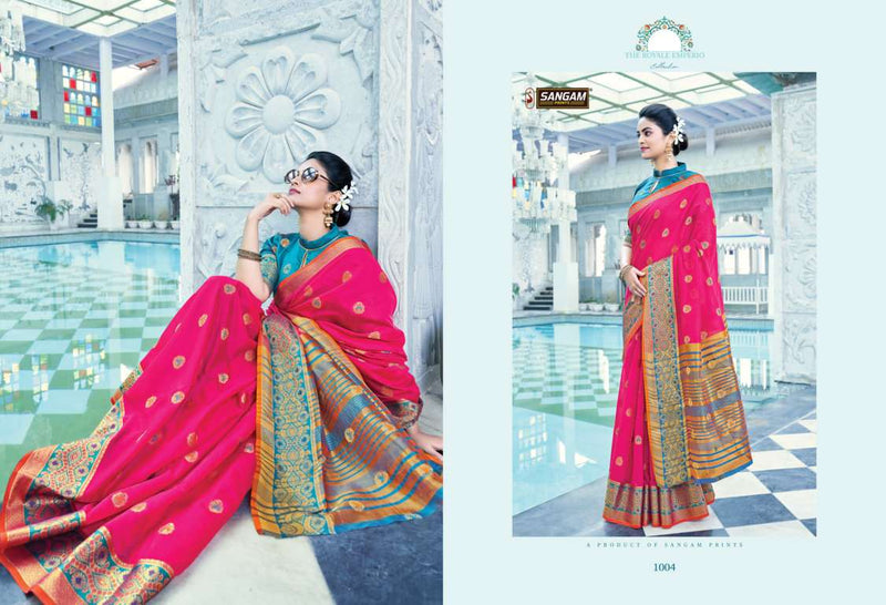 Sangam Prints Radha Rani Cotton Handloom Work Weaving Saree