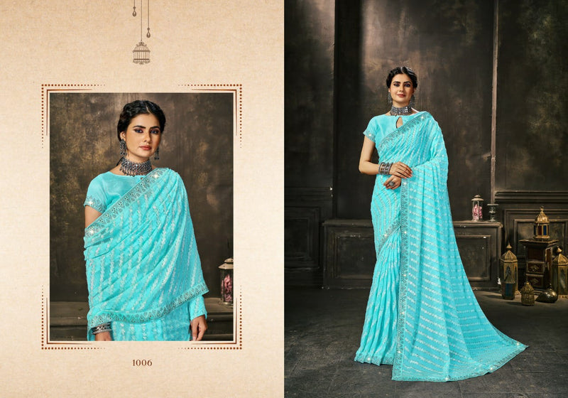 Saroj Laavnya Georgette With Jari Work Stylish Designer Party Wear Graceful Look Saree