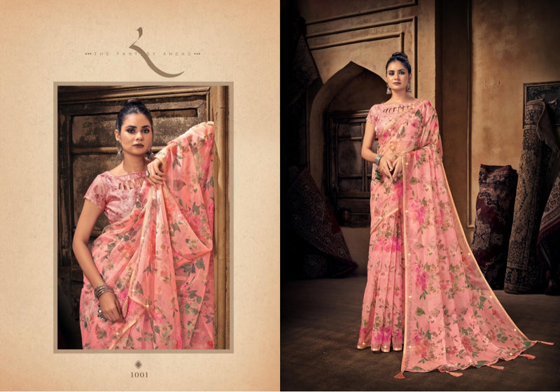Saroj Shadow Organza With Pure Digital Print Stylish Designer Party Wear Gorgeous Look Saree