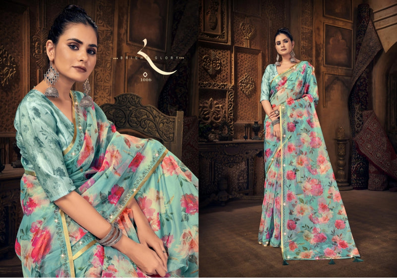 Saroj Shadow Organza With Pure Digital Print Stylish Designer Party Wear Gorgeous Look Saree