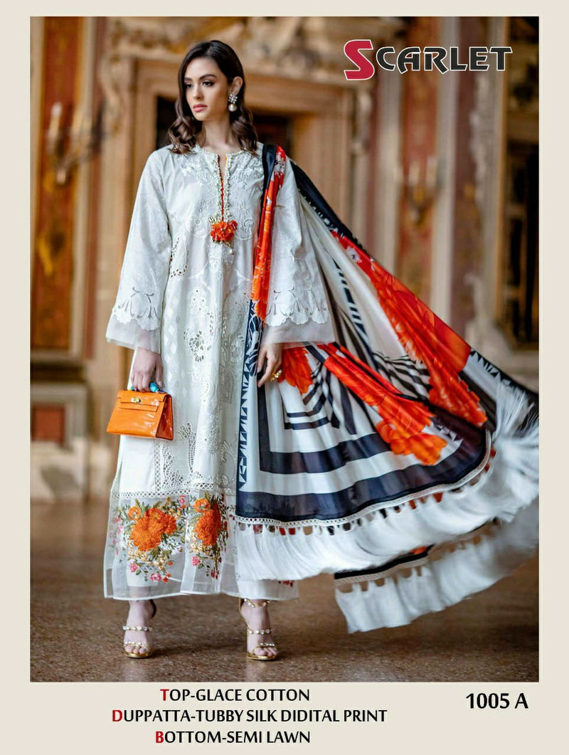 Scarlet Dno 1005 A Glace Cotton Stylish Designer Party Wear Printed Salwar Kameez