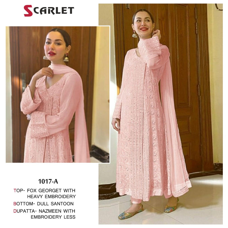 Scarlet Dno 1017 A Georgette With Heavy Embroidery Work Stylish Designer Party Wear fancy salwar Suit