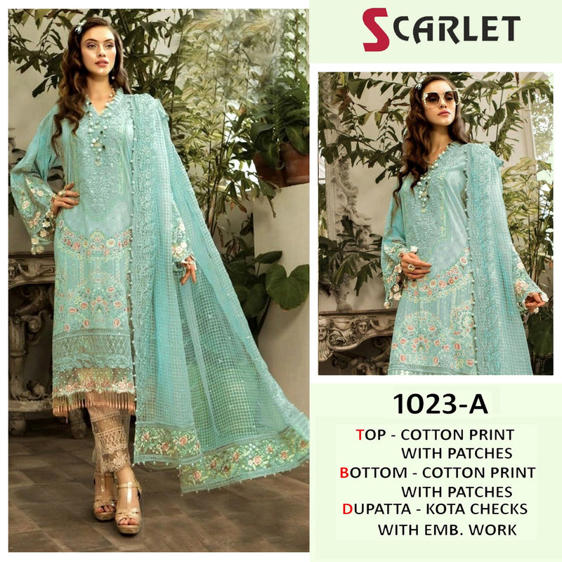 Scarlet Dno 1023  A Pure Cotton Stylish Designer Party Wear Pakistani Salwar Kameez