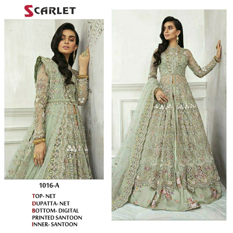 Scarlet Dno 1016 A Net With Heavy Printed Stylish Designer Wedding Wear Lehenga