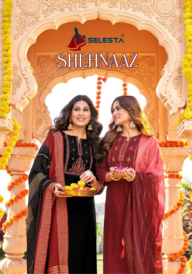 Selesta Shehnaaz Chinon Silk Stylish Designer Wear Kurti