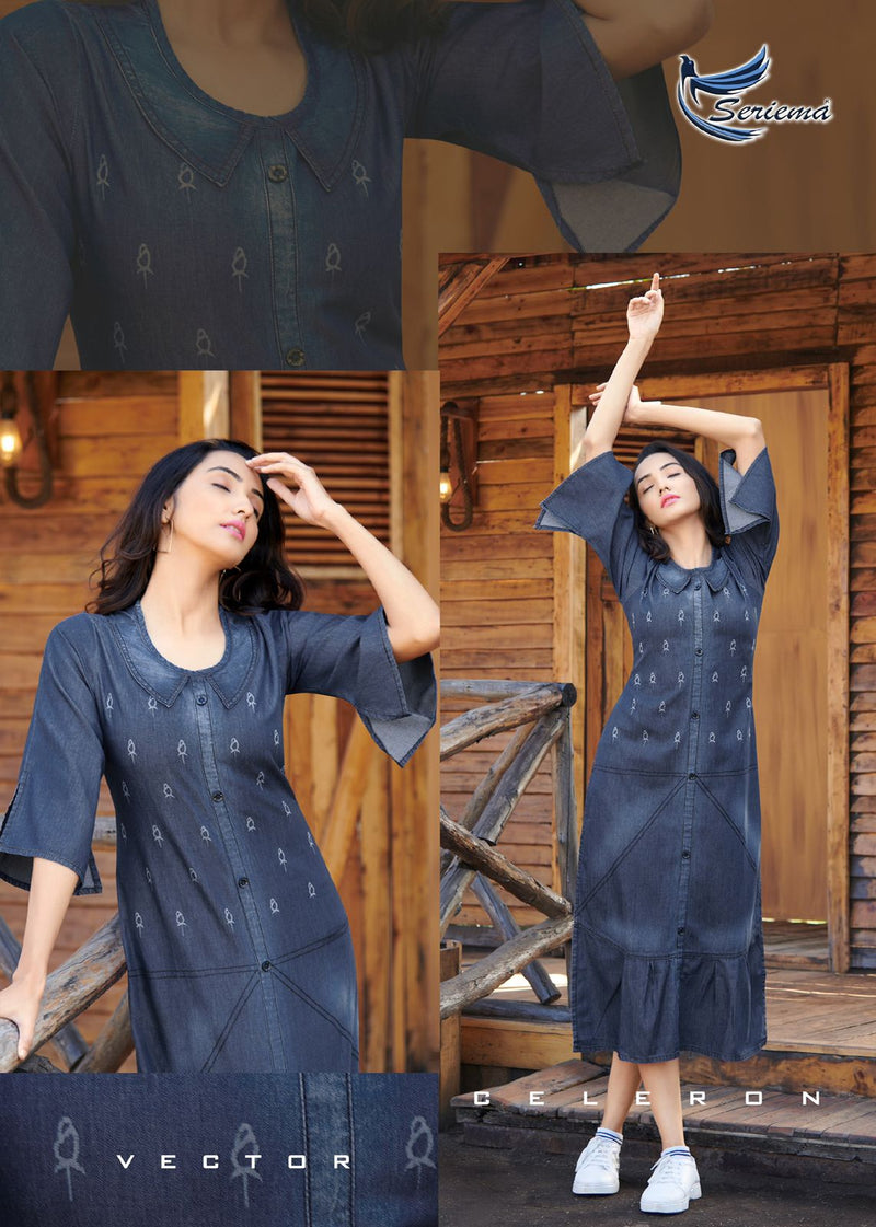 Seriema Kumb Classy Cotton Denim Stylish Modern Designer Kurti