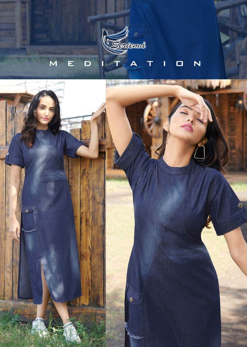 Seriema Kumb Classy Cotton Denim Stylish Modern Designer Kurti