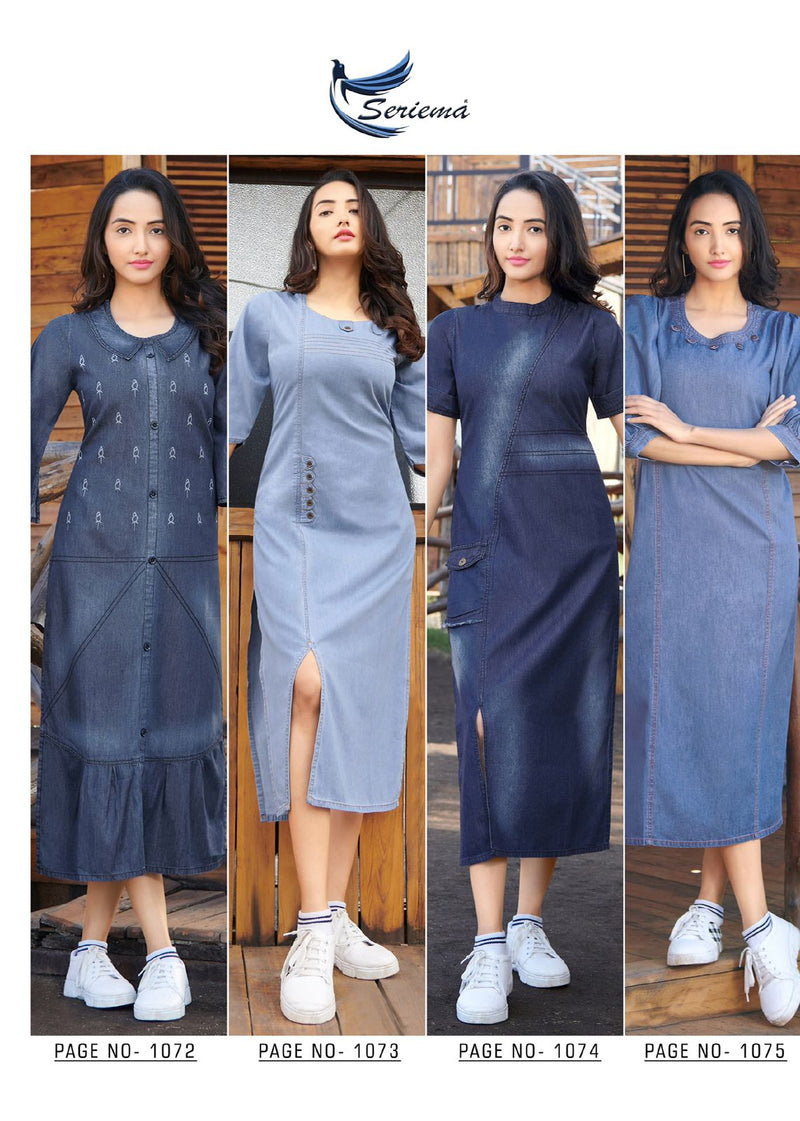 Seriema Kumb Classy Cotton Denim Stylish Modern Designer Kurti