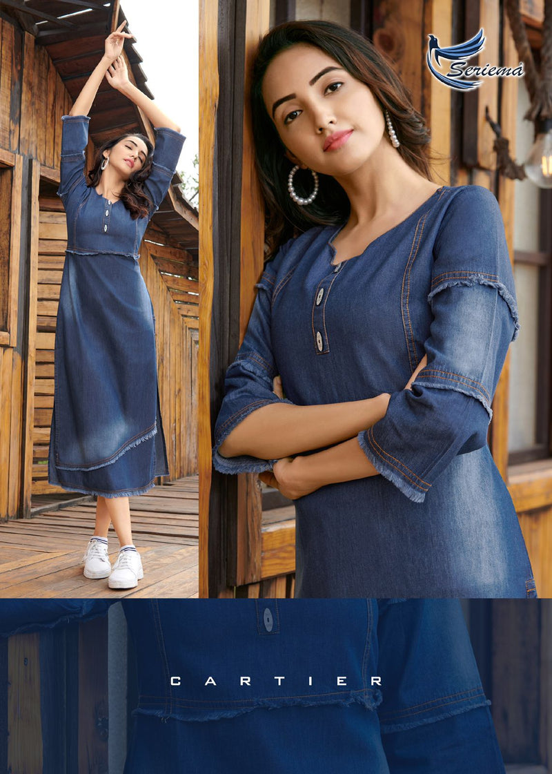 Seriema Kumb Classy Cotton Denim Stylish Modern Designer Kurti