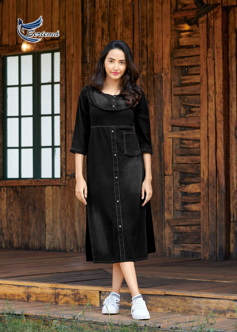 Seriema Kumb Classy Cotton Denim Stylish Modern Designer Kurti