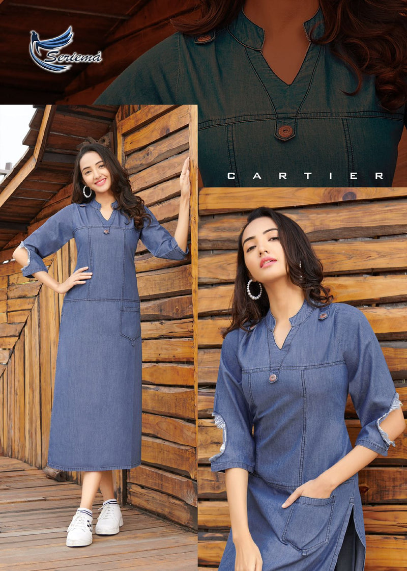 Seriema Kumb Classy Cotton Denim Stylish Modern Designer Kurti