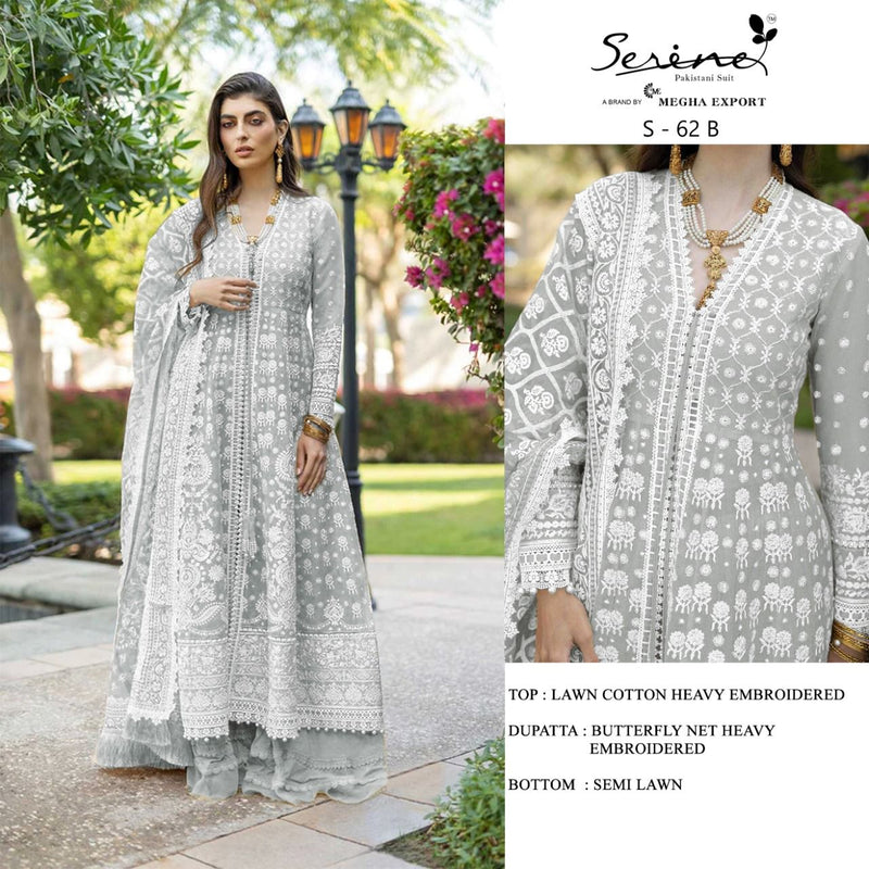 Serine Dno S 62 B Pure Cotton With Fancy Work Modern Stylish Designer Fancy Long Gown