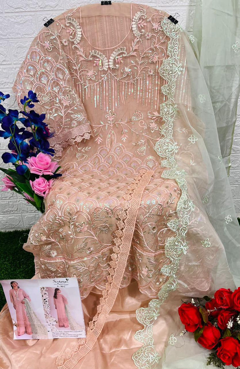 Serine Megha Dno S 90 C Organza With Fancy Embroidery Work Stylish Designer Party Wear Salwar Kameez