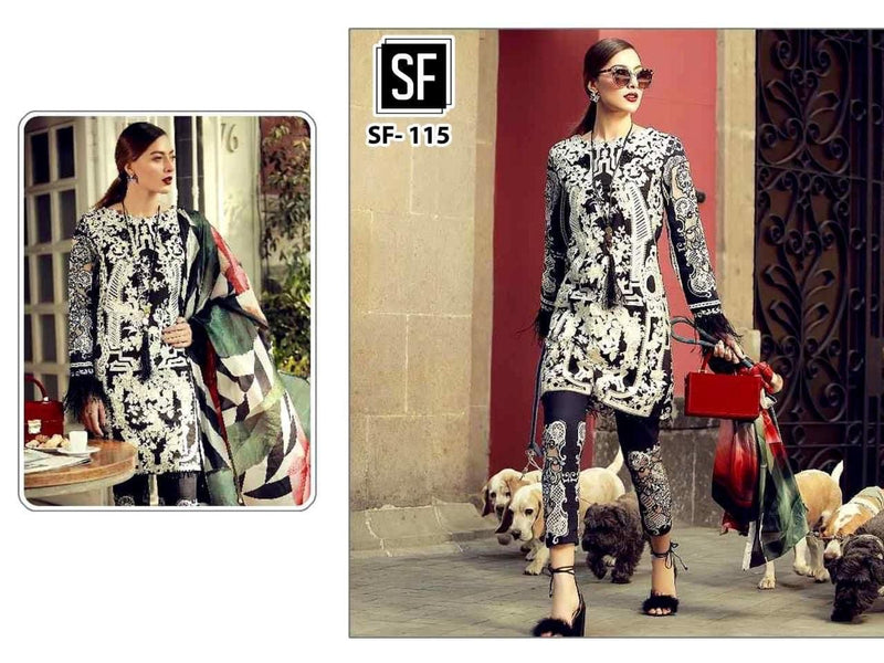 Sf Fashion Dno 115 Cambric Cotton Stylish Designer Wear Salwar Suit