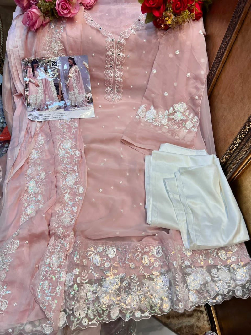 Sf Dno 130 Georgette With Heavy Embroidery Stylish Designer Party Wear  Salwar Suit