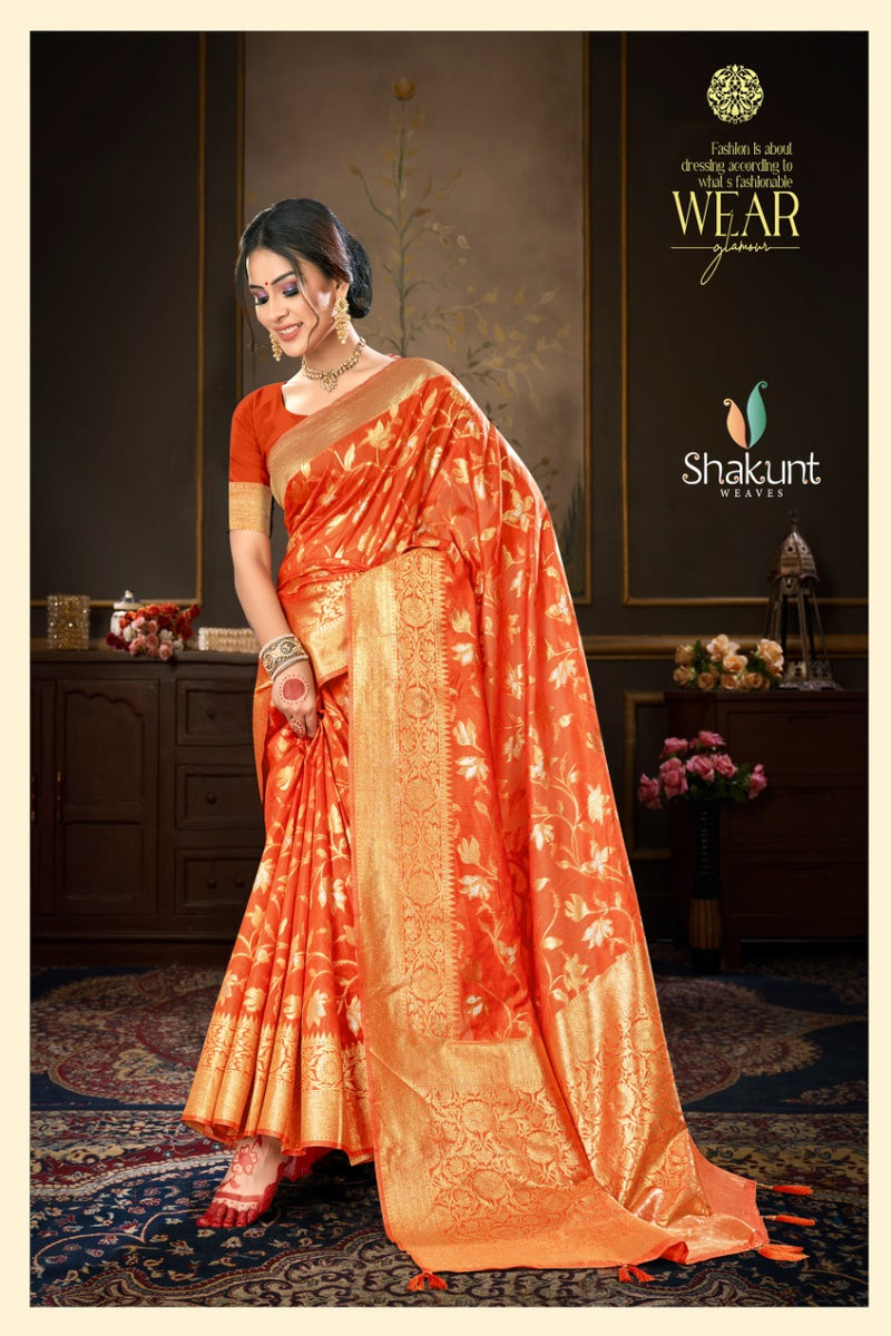 Shakunt Weaves Priyatam Cotton Stylish Designer Festival Look Sarees