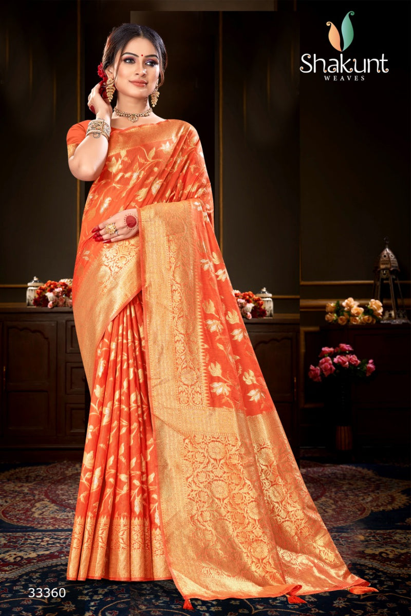 Shakunt Weaves Priyatam Cotton Stylish Designer Festival Look Sarees