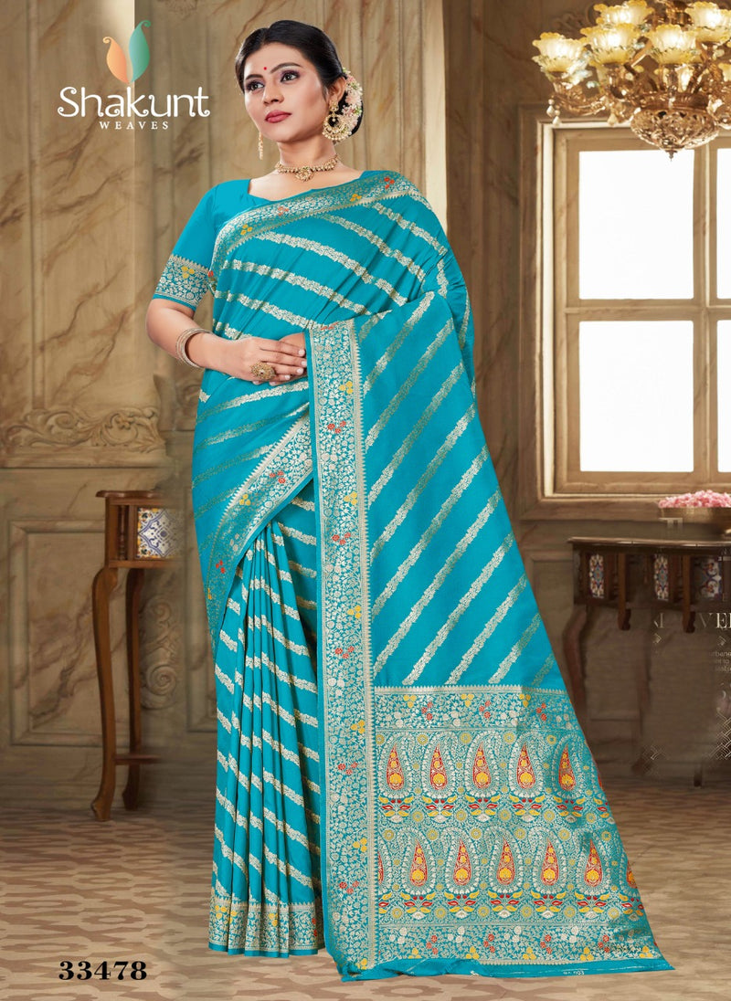 Shakunt Weaves Sks Fancy 1046 Art Silk Stylish Designer Gorgeous look  Festival wear Saree