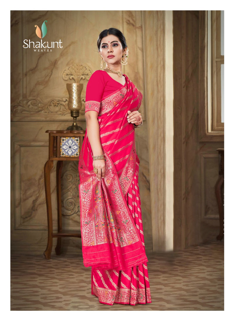 Shakunt Weaves Sks Fancy 1046 Art Silk Stylish Designer Gorgeous look  Festival wear Saree