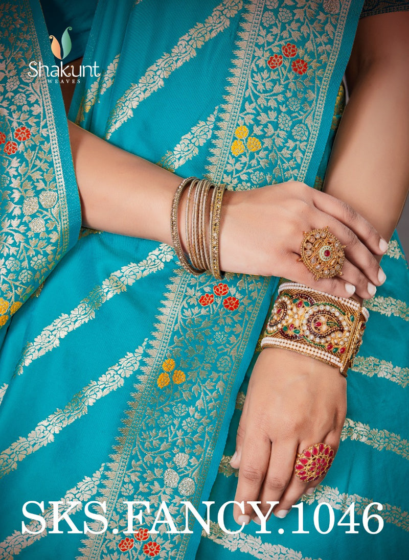 Shakunt Weaves Sks Fancy 1046 Art Silk Stylish Designer Gorgeous look  Festival wear Saree