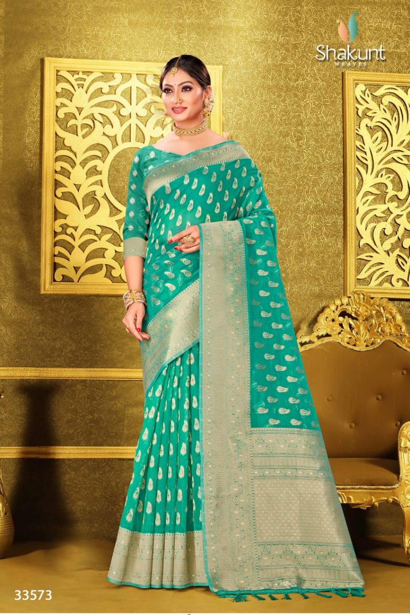 Shakunt Weaves Sks Org 618 Organza Stylish Designer Wear Saree