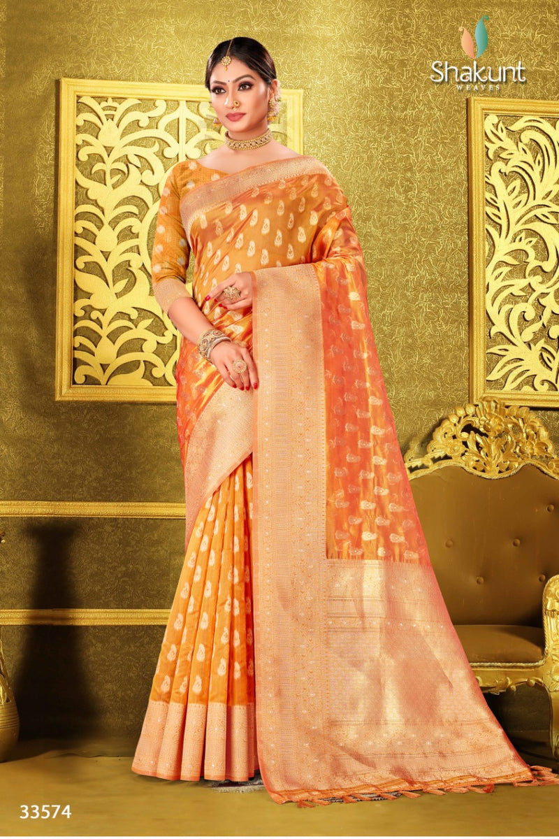 Shakunt Weaves Sks Org 618 Organza Stylish Designer Wear Saree
