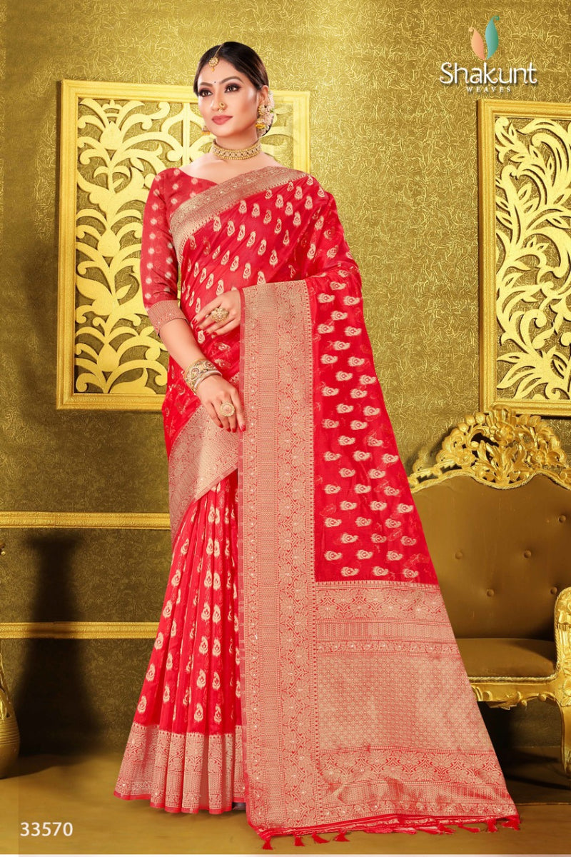 Shakunt Weaves Sks Org 618 Organza Stylish Designer Wear Saree