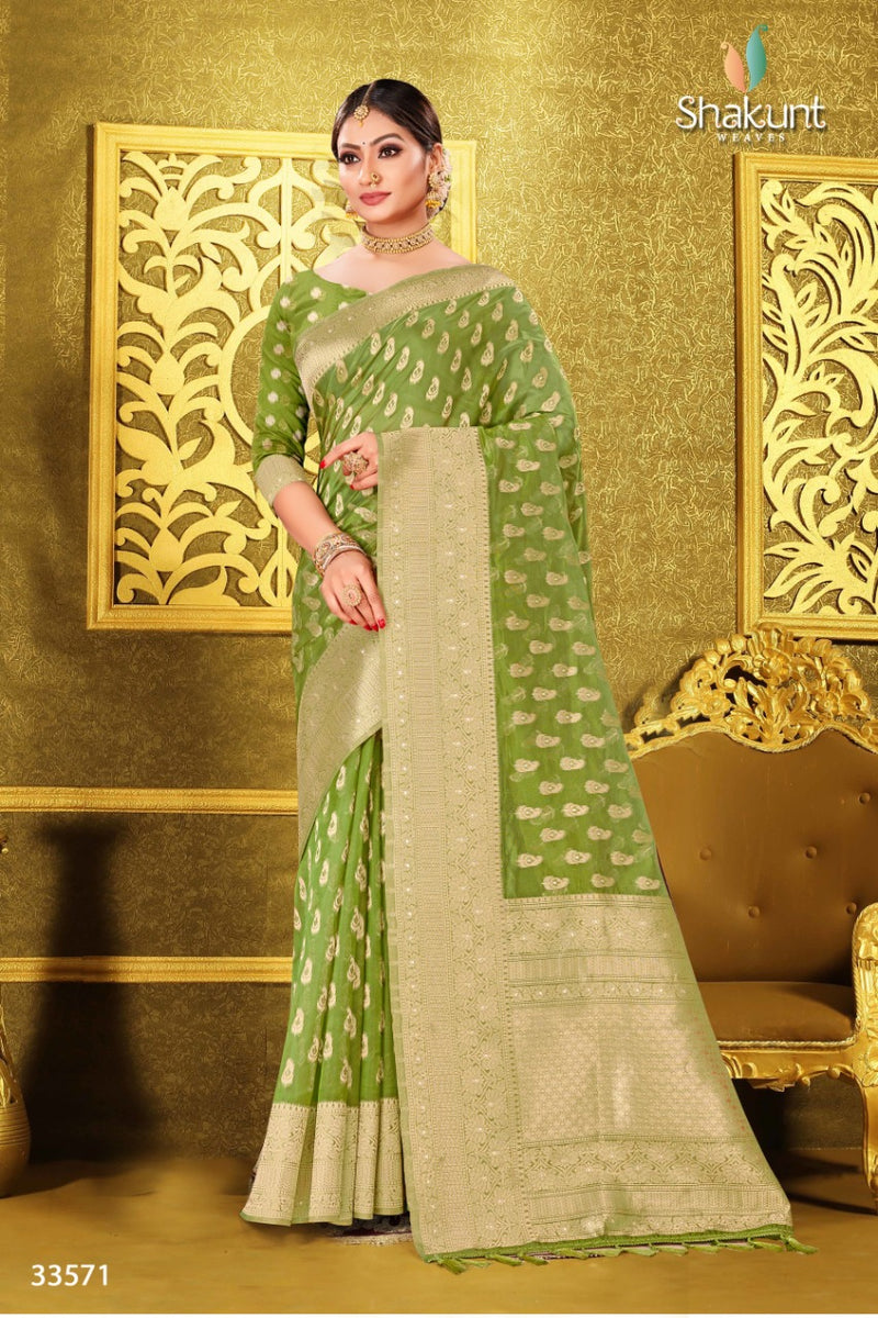 Shakunt Weaves Sks Org 618 Organza Stylish Designer Wear Saree