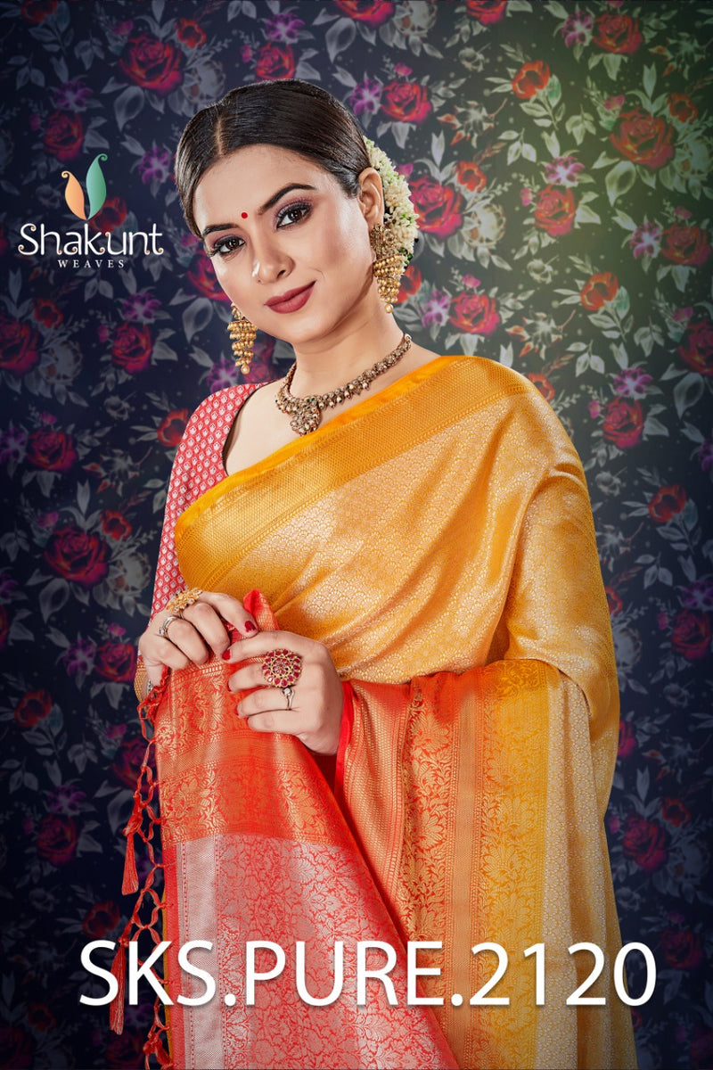 Shakunt Weaves Sks Pure 2120 Art Silk Stylish Designer Gorgeous Look Sarees